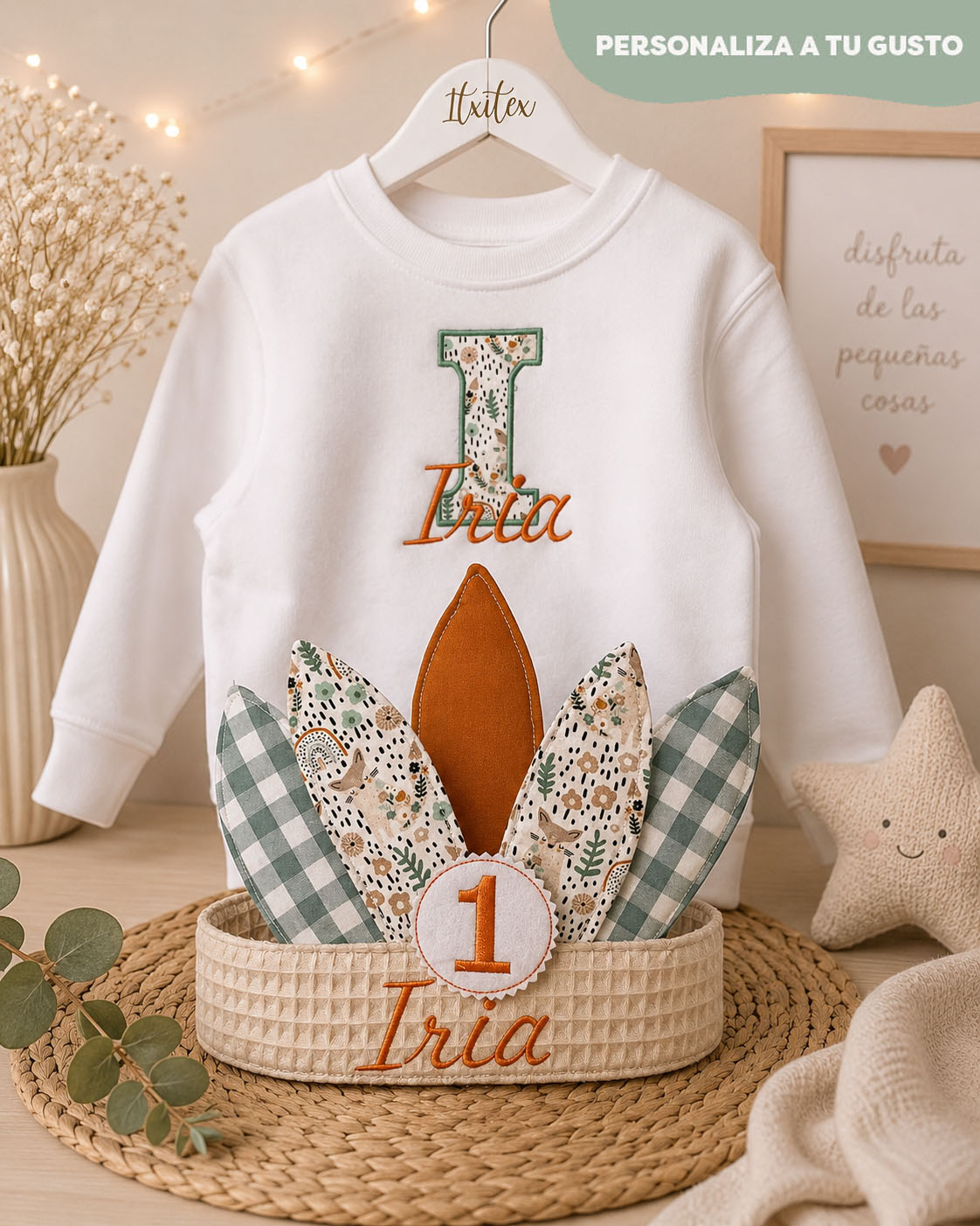 Pack corona cumpleaños con sudadera